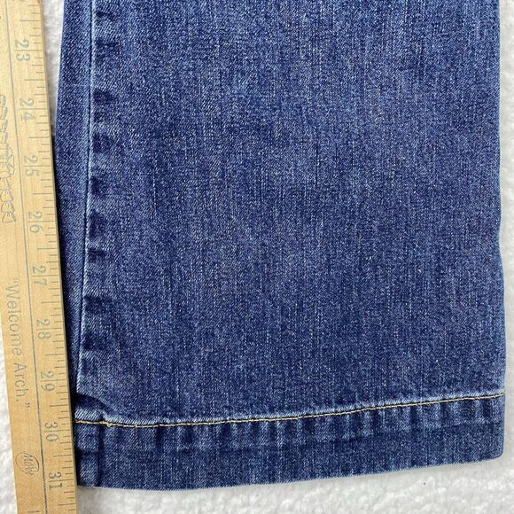 Vtg Abercrombie & Fitch Jeans Womens Size 4 Blue Low Rise Flare Y2K Patch Pocket - Picture 10 of 13